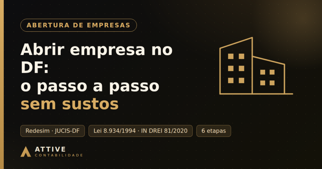 Ilustração de edifícios representando a abertura de empresas no Distrito Federal