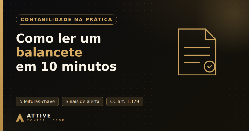 Documento contábil ilustrando a leitura do balancete mensal
