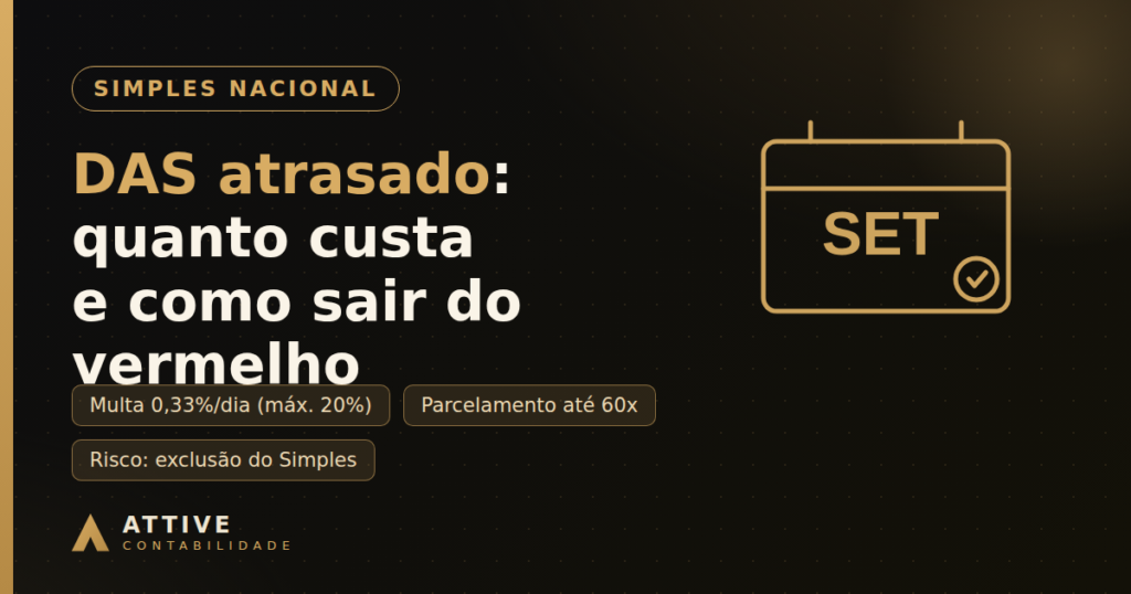 Calendário com alerta representando o DAS do Simples Nacional em atraso