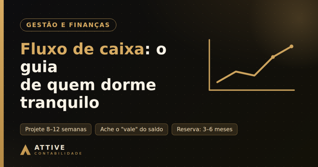 Gráfico de linhas representando a projeção de fluxo de caixa de uma pequena empresa