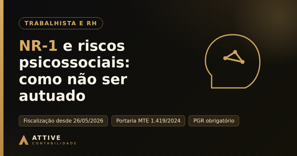 Ilustração de mente conectada representando riscos psicossociais da NR-1