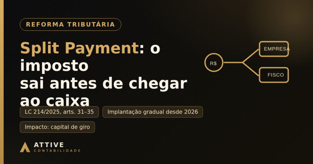 Fluxo de pagamento dividido entre empresa e fisco ilustrando o split payment