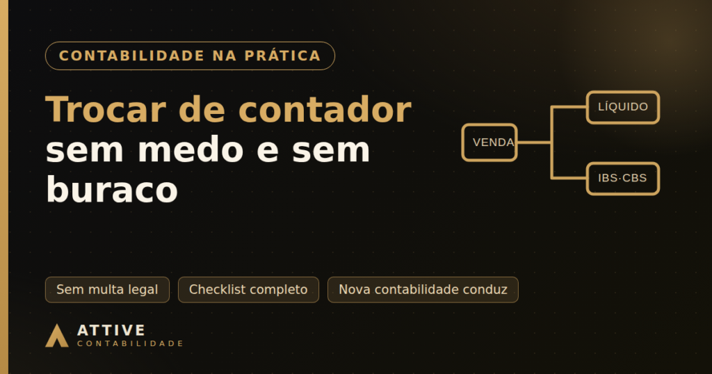 Fluxo ilustrando a transição segura entre contabilidades